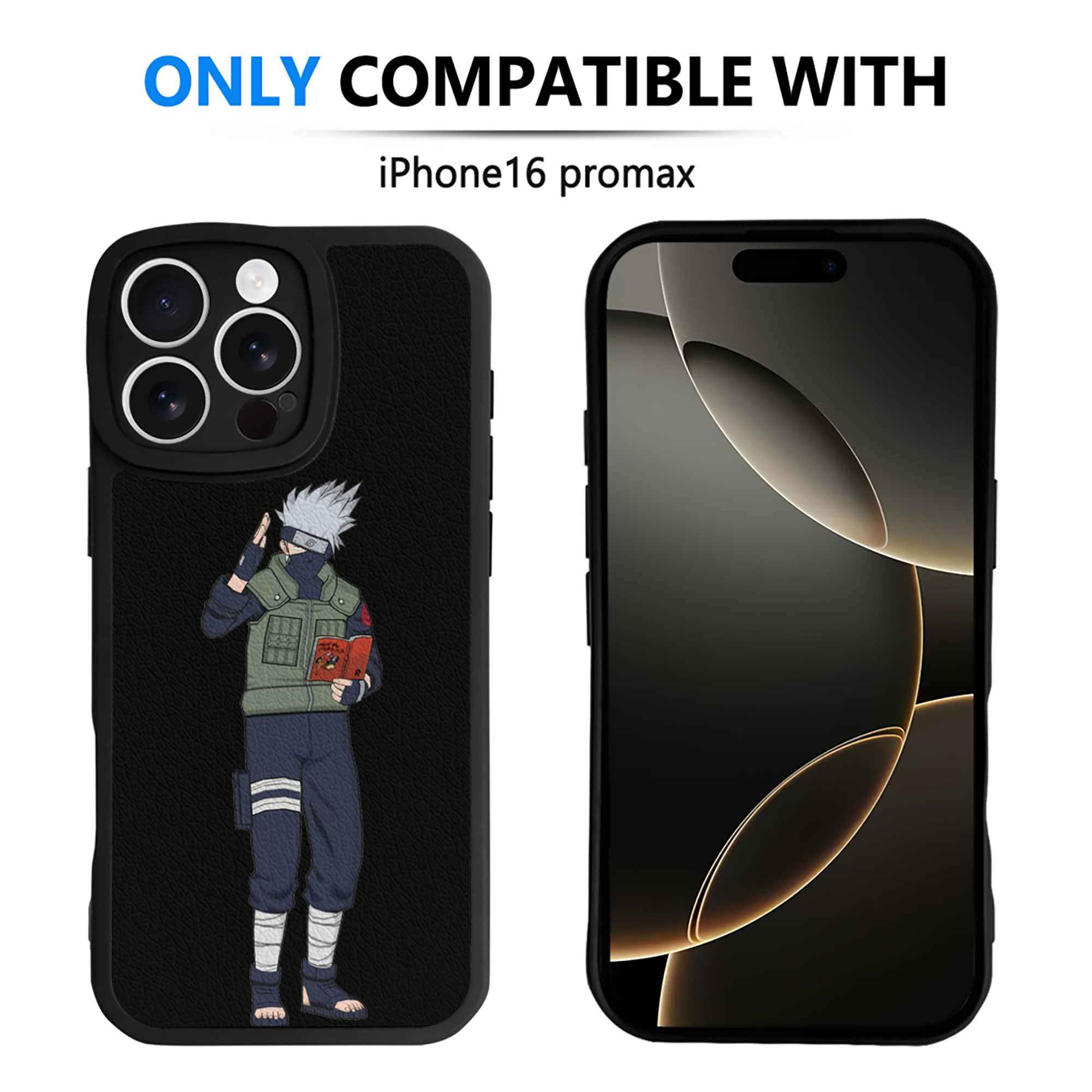 （画像用） NARUTO -ナルト- はたけ カカシ Hatake Kakashi 【iPhone 16シリーズ対応】シリコンスマホケース（レザー調） 材質：シリコン